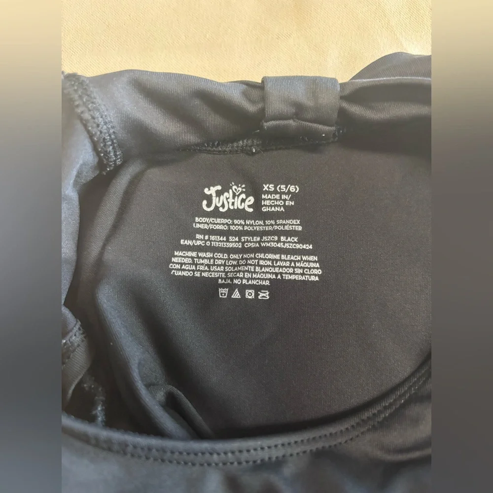 Justice Black Leotard for Kids Dance‎ Gymnastics